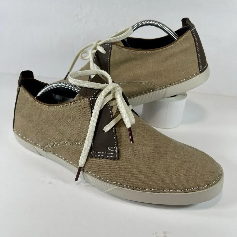 Clarks Collection Neelix Vibe Sand Canvas Sneakers - Men's US 10.5